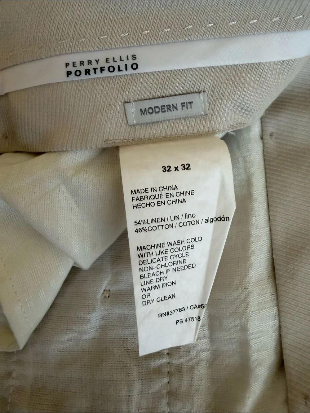 Perry Ellis Portfolio Modern Fit Light Beige Dress Pants